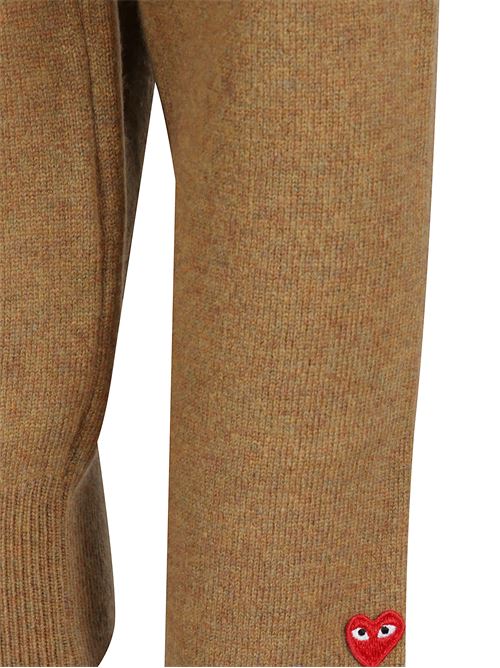 Cardigan with heart logo COMME DES GARÇONS PLAY | AXN0910513CAMEL